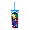 Silver Buffalo Marvel Avengers Group Line Art Splash 20oz. Straw Cup