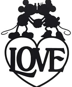Open Road Brands Disney Mickey Mouse & Minnie Mouse Love Laser Cut Metal Sign