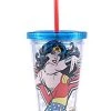 Silver Buffalo DC Comics Wonder Woman 16oz. Straw Cup With Ice Cubes