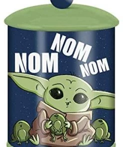 Silver Buffalo Movies Star Wars Mandalorian Nom Frogs Large Canister Ceramic Cookie Jar