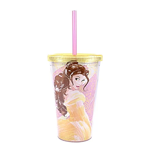 Silver Buffalo Disney Princess - Beauty And The Beast - Belle 16oz. Straw Cup With Rose Shaped Ice Cubes 3 Silver Buffalo Disney Princess - Beauty And The Beast - Belle 16oz. Straw Cup With Rose Shaped Ice Cubes