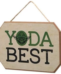 Open Road Brands Disney Yoda Best Star Wars Hanging Wood Wall Décor