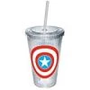 ICUP Marvel Comics - Captain America Logo Travel Cup With Straw