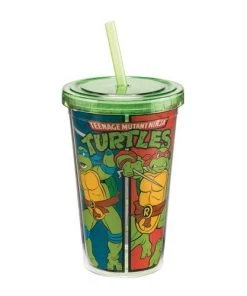 Movies Vandor Teenage Mutant Ninja Turtles 12 Oz Travel Cup With Lid And Straw, Multicolor