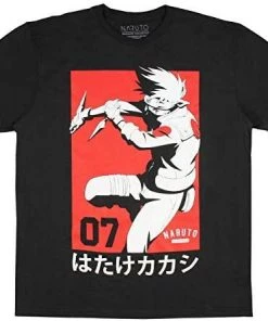 Bioworld Naruto Kakashi Hatake Team 07 Manga Men's Black T-Shirt