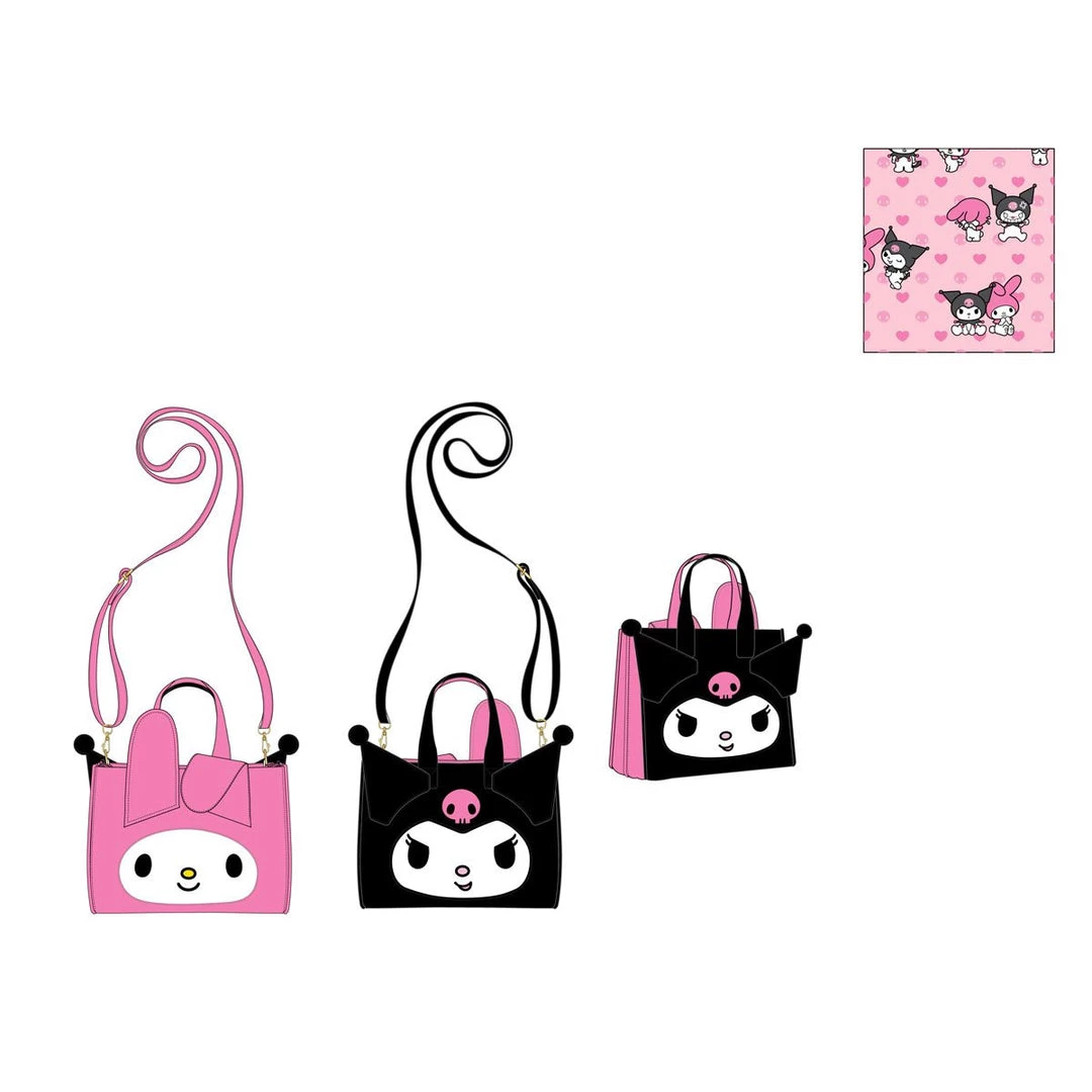 Loungefly Sanrio My Melody And Kuromi Double-Sided Crossbody Purse 7 Loungefly Sanrio My Melody And Kuromi Double-Sided Crossbody Purse