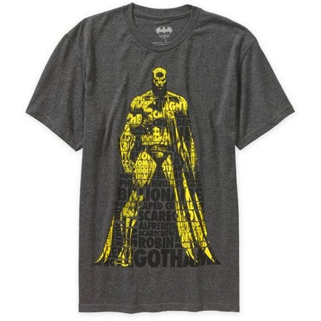 Bioworld DC Comics Batman Dark Knight Verbiage Licensed Graphic T-Shirt 3 Bioworld DC Comics Batman Dark Knight Verbiage Licensed Graphic T-Shirt