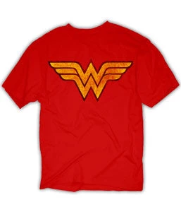 Changes Wonder Woman FADED Logo Adult Red T-shirt 4 Changes Wonder Woman FADED Logo Adult Red T-shirt