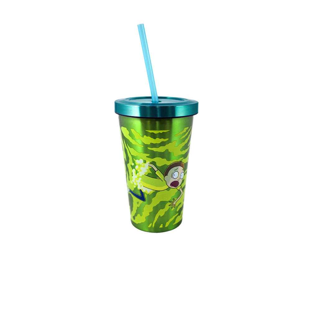 JUST FUNKY Anime Rick And Morty Green Portal Tumbler/Travel 16oz Straw Cup 4 JUST FUNKY Anime Rick And Morty Green Portal Tumbler/Travel 16oz Straw Cup