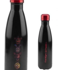JUST FUNKY Five Nights At Freddy's Black Steel Water Bottle, 17oz Video Games
