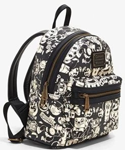 Loungefly X Cuphead Black And White AOP Print Mini Backpack