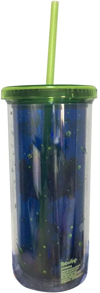 Silver Buffalo Rick And Morty Spaceship Googus Plastic Tall Cold Cup With Lid And Straw 20oz 4 Silver Buffalo Rick And Morty Spaceship Googus Plastic Tall Cold Cup With Lid And Straw 20oz