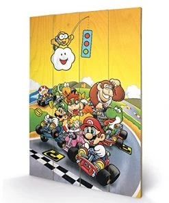 Pyramid America Video Games Super Mario Kart Retro Wood Print