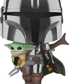 Funko Funko Pops! Pop! Star Wars Chrome Mandalorian W/The Child 10" Super Sized Pop