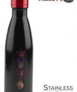 JUST FUNKY Five Nights At Freddy's Black Steel Water Bottle, 17oz Video Games