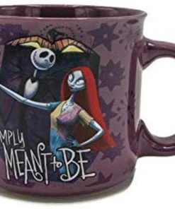 Silver Buffalo The Nightmare Before Christmas Jack & Sally Meant To Be 20oz Ceramic Camper Mug