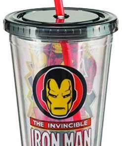 Vandor Marvel Iron Man 18 Oz Acrylic Travel Cup