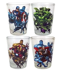 Silver Buffalo Marvel Avengers 4-Pack Shot Glass Set