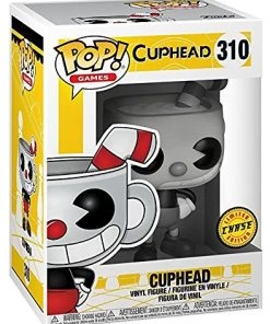 Funko Pop! Games: Cuphead - Cuphead Black And White CHASE Variant Limited Edition Vinyl Figure (Bundled With Pop Box Protector Case) Funko Pops!