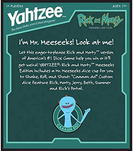 USAopoly Movies YAHTZEE Rick And Morty Meeseeks Edition 6 USAopoly Movies YAHTZEE Rick And Morty Meeseeks Edition