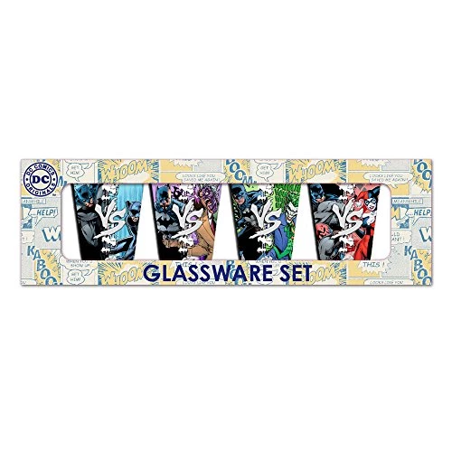 Silver Buffalo DC Comics Batman Vs Villains Mini Glass Set 4 Silver Buffalo DC Comics Batman Vs Villains Mini Glass Set