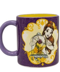 Silver Buffalo Disney Belle And Friends With Chip Ceramic Spinner 20oz. Mug
