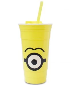Silver Buffalo Disney Despicable Me Minions Carl 32oz Plastic Straw Cup