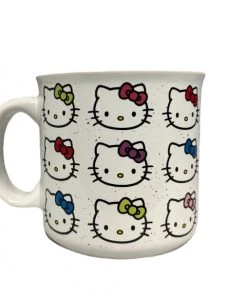 Silver Buffalo Hello Kitty Faces And Bows 20oz Ceramic Camper Mug
