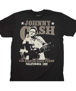 Hi Fidelity Entertainment Johnny Cash Men's San Quentin Stars T-Shirt Black