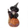 Enesco Mini Black Cat On Pumpkin Halloween Miniature Figurine Figures