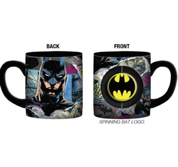 Silver Buffalo DC Comics Batman Torn Collage Ceramic 20oz. Mug With Spinner 3 Silver Buffalo DC Comics Batman Torn Collage Ceramic 20oz. Mug With Spinner