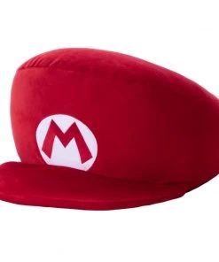 TOMY Nintendo Super Mario Club Mocchi-Mocchi Mario Hat 16 Inch Plush Figure - Classic Red Mario Hat