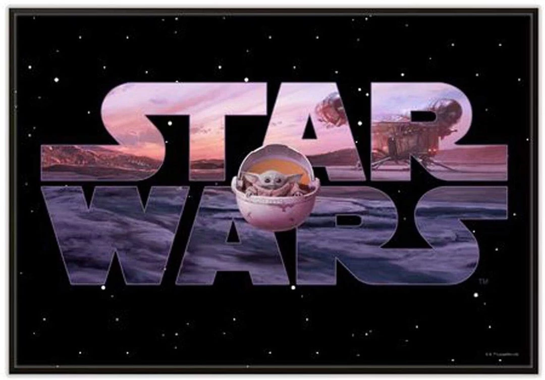 Silver Buffalo Movies Star Wars The Mandalorian Logo & The Child MDF Wood 13" X 19" Wall Art 3 Silver Buffalo Movies Star Wars The Mandalorian Logo & The Child MDF Wood 13" X 19" Wall Art