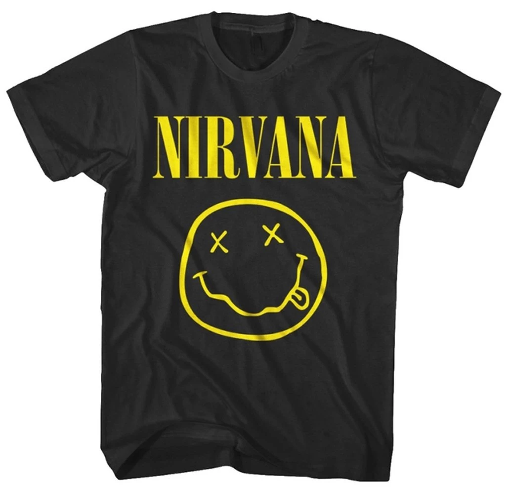Merch Traffic Nirvana One Sided Smile T-Shirt Music 3 Merch Traffic Nirvana One Sided Smile T-Shirt Music