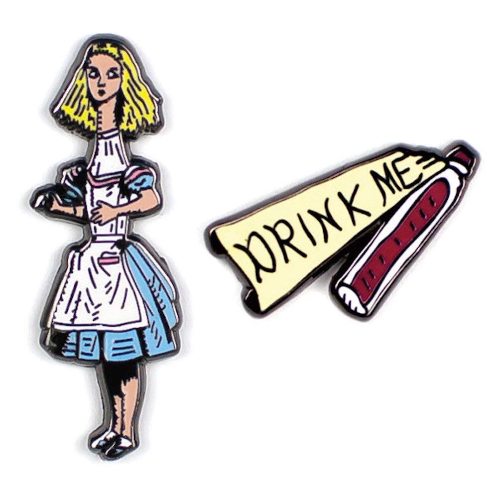 The Unemployed Philosophers Guild Alice And Drink Me Pin Set Alice In Wonderland 3 The Unemployed Philosophers Guild Alice And Drink Me Pin Set Alice In Wonderland