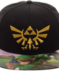 Bioworld The Legend Of Zelda Adjustable Black Snapback Cap Hat Video Games