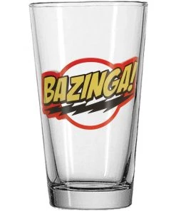 ICUP Big Bang Theory -TV Sitcom "Bazinga!" Logo 16oz. Clear Pint Glass