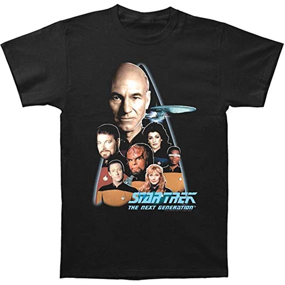 Trevco Star Trek The Next Generation Cast & Crew Picture Adult Unisex T-Shirt Movies 3 Trevco Star Trek The Next Generation Cast & Crew Picture Adult Unisex T-Shirt Movies