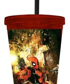 Silver Buffalo Deadpool 24oz Straw Cup