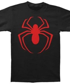 Impact Lafra Marvel Comics Spider-Man Red Logo Men's Black T-Shirt