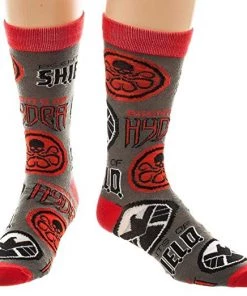 Bioworld Shield Vs Hydra Men's Crew Socks Marvel