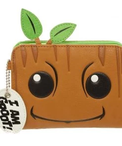 Bioworld Marvel Guardians Of The Galaxy Vol. 2 - Groot Zip Wallet 5 X 4in