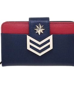 Bioworld Women Wallets Captain Marvel - Clutch Snap Zipper Wallet