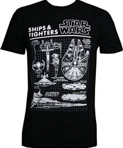 Mad Engine Disney Star Wars Basic Ships & Fighters Adult Unisex Black T-Shirt