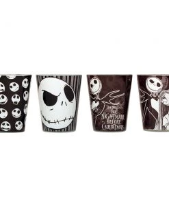 Silver Buffalo Nightmare Before Christmas Colored Mini Glass Set, 4-Pack Disney
