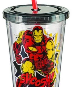 Vandor Marvel Iron Man 18 Oz Acrylic Travel Cup