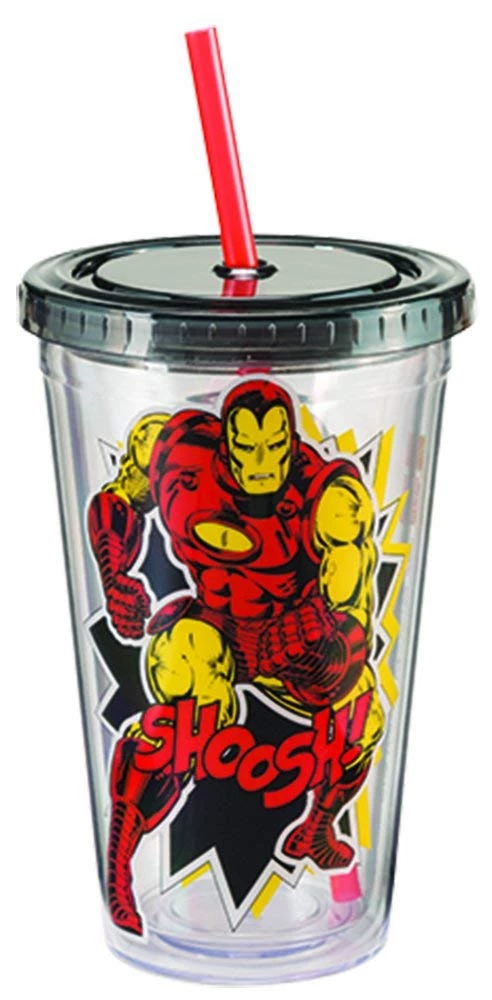Vandor Marvel Iron Man 18 Oz Acrylic Travel Cup 3 Vandor Marvel Iron Man 18 Oz Acrylic Travel Cup