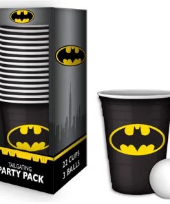 Silver Buffalo DC Comics Batman Tailgate Cup And Pong Ball Set 22 Ounce