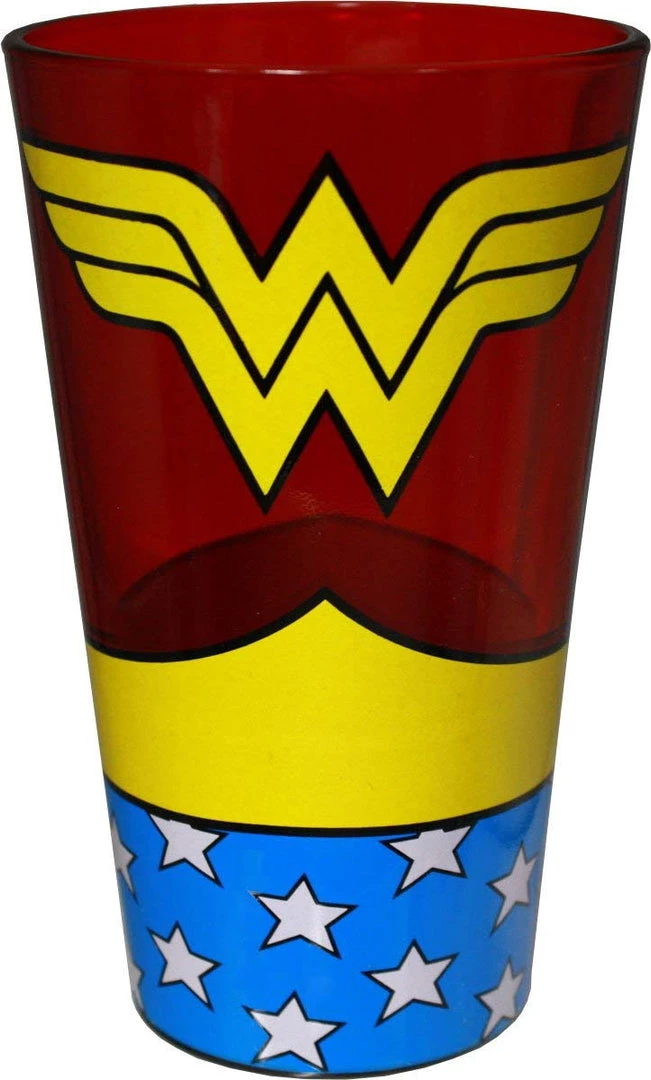 Silver Buffalo DC Comics Wonder Woman Uniform 16 Oz. Pint Glass 3 Silver Buffalo DC Comics Wonder Woman Uniform 16 Oz. Pint Glass