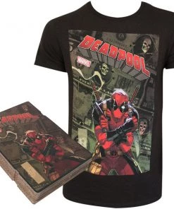 Bioworld Marvel Deadpool - Corrugated Boxed Black T-shirt